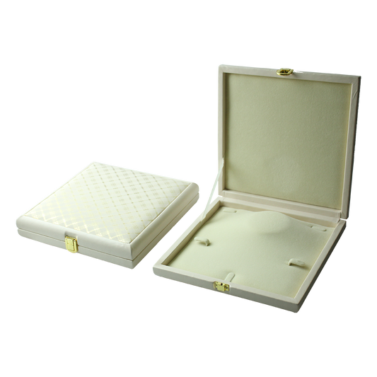 Textured Cream Leatherette Jewelry Boxes