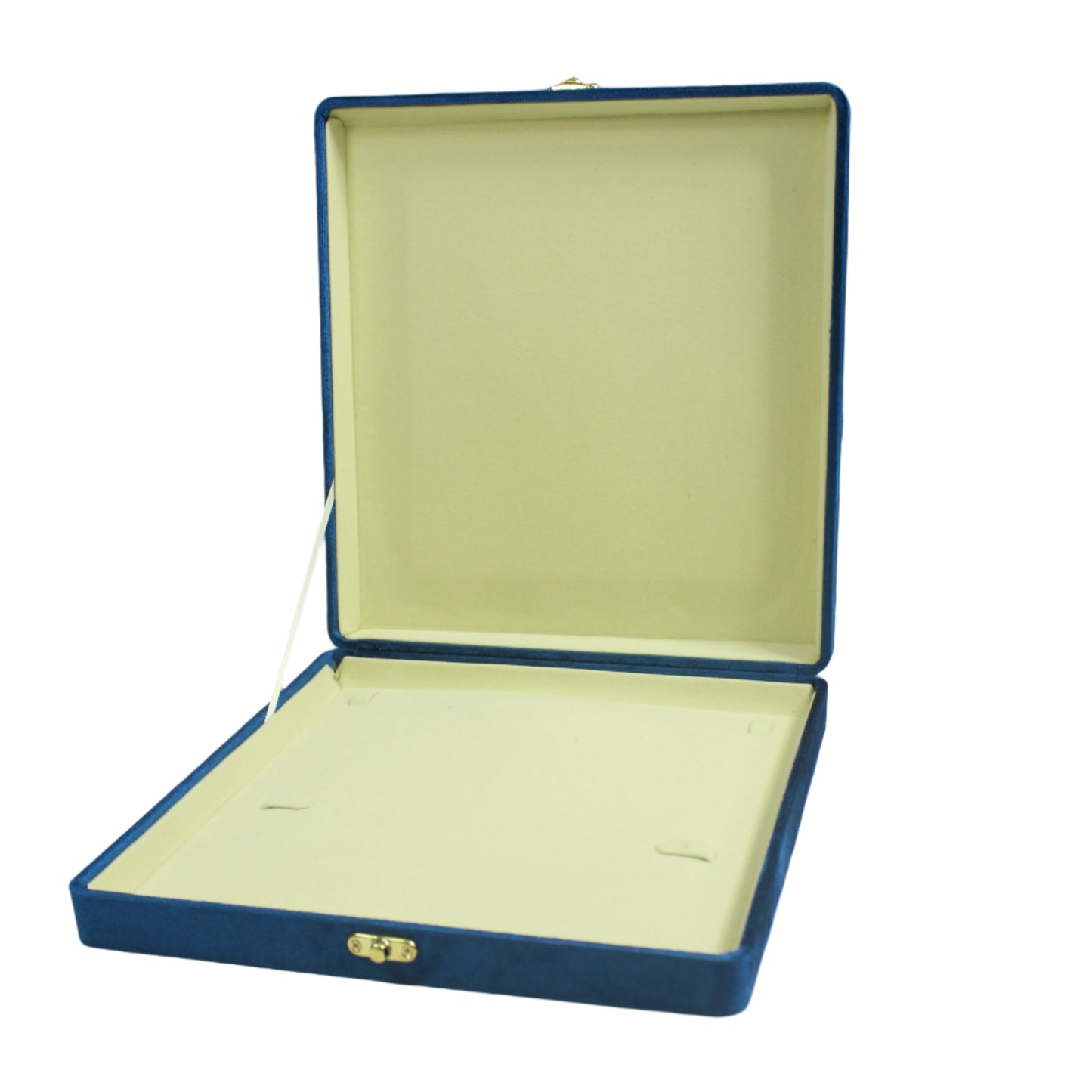 Gold Box Blue Velvet Jewelry Boxes
