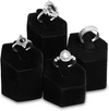 Pure Black Velvet Ring Display Stand