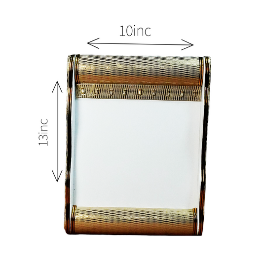 White Pattern Golden Edge Plan jewellery Tray