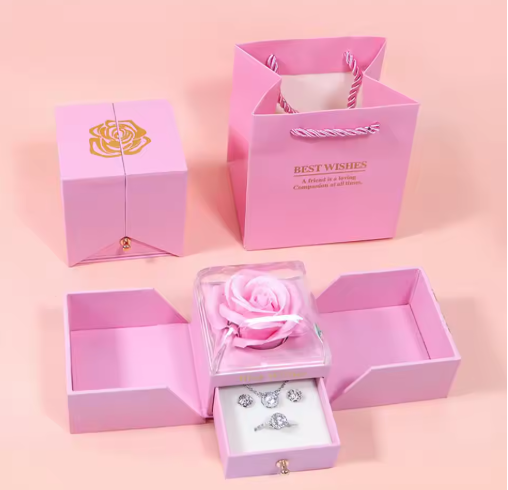 Beautiful Eternal Rose Gift Box Gift Box Drawer Style
