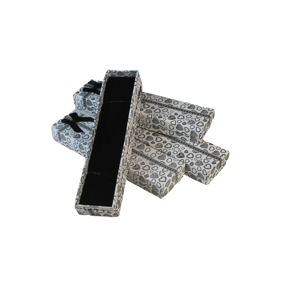 White Heart Thankyou Cardboard Jewelry Boxes