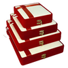 Leather & Velvet Red Flower Jewelry Boxes