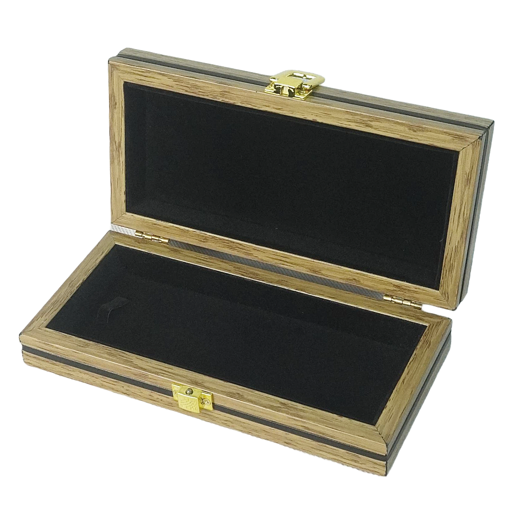 PVC Smooth Black Wooden Jewelry Boxes