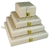 Textured Cream Leatherette Jewelry Boxes
