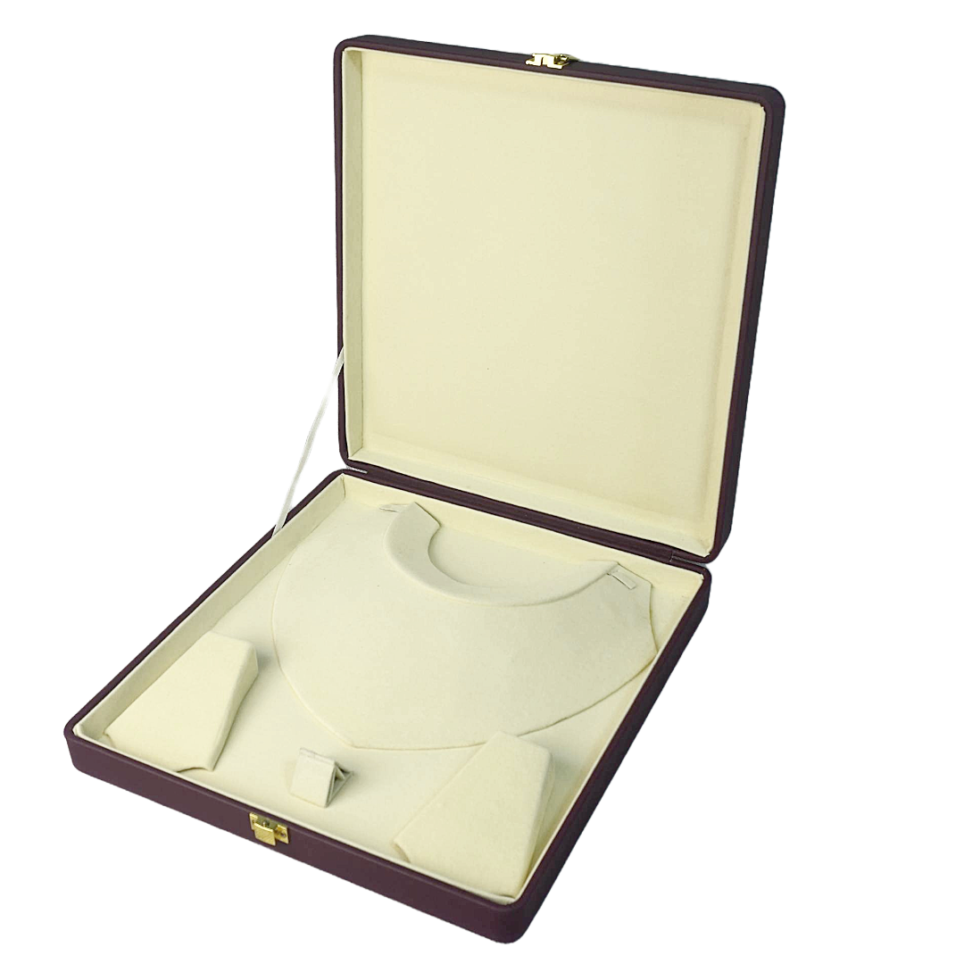 Leather & Velvet in Burgundy Jewelry Boxes