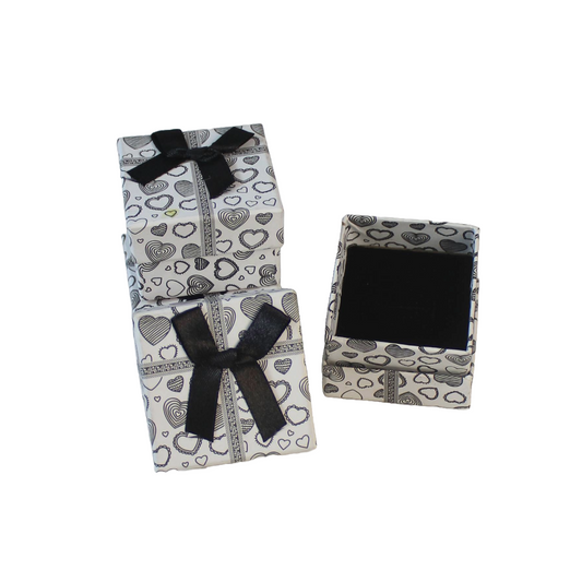 White Heart Thankyou Cardboard Jewelry Boxes