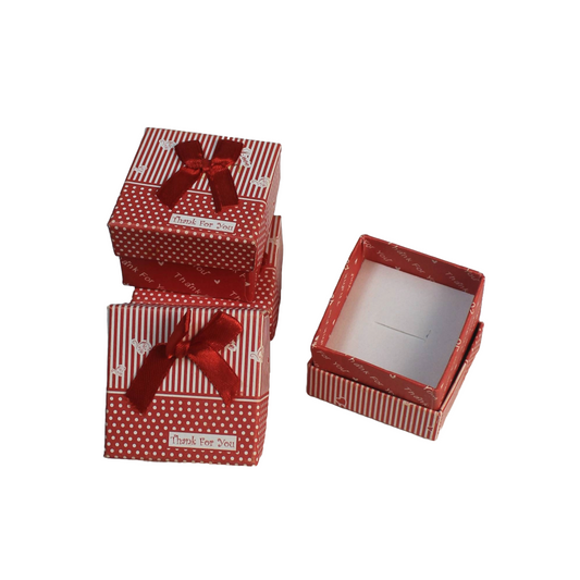 Red Thankyou Cardboard Jewelry Boxes