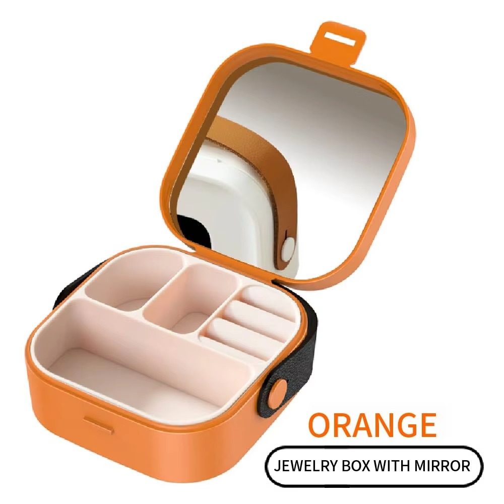 Multi Color Square Mini Jewelry Organizer With Mirror