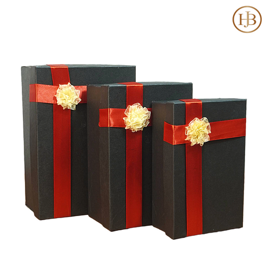 Top & Bottom Trio Boxes – 3-Piece Premium Flower Gift Set