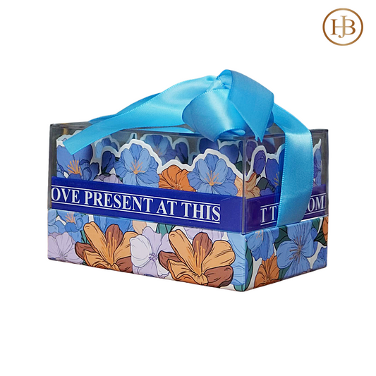 Floral Clear Lid Gift Box – With Ribbon Closure