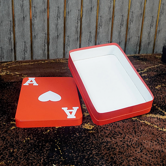 Ace of Hearts Premium Gift Box – Elegant Playing Card-Inspired Packaging with Ribbon Closure