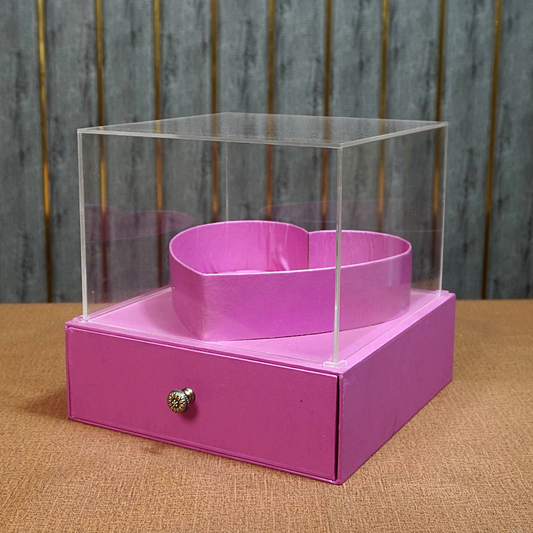 Acrylic Lid Heart with Drawer Chocolate & Gift Box