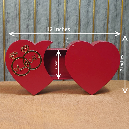 Double Heart Sliding Drawer Chocolate & Gift Box