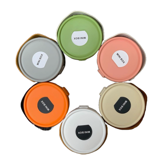 Multi Color Round Mini Jewelry Organizer With Mirror