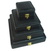 Black Leather Stitched Top Jewelry Boxes