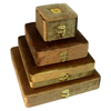 Gold Box Brown Velvet Jewelry Boxes