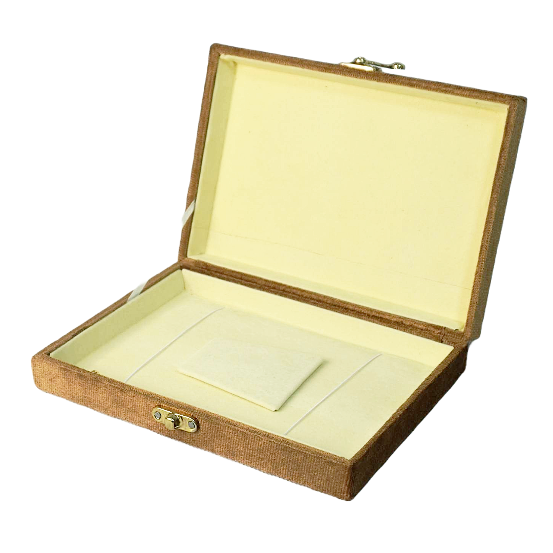 Gold Box Brown Velvet Jewelry Boxes