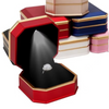 Imported Jewelry Ring Box Luxury White Lacquer Gifts Display With Light