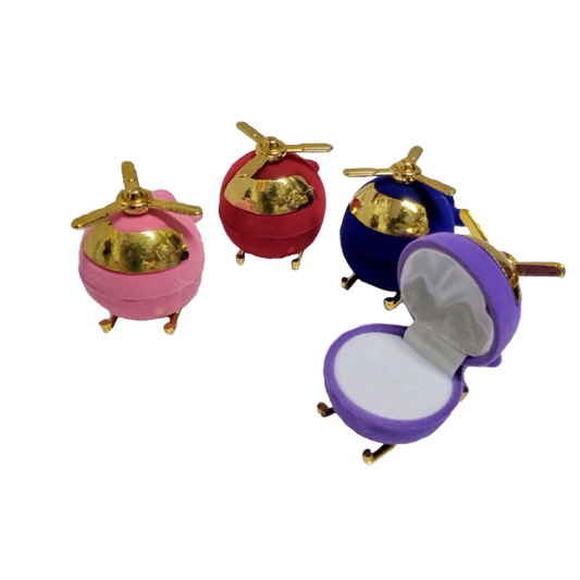 New Born Baby Velvet Helicopter Ring Box