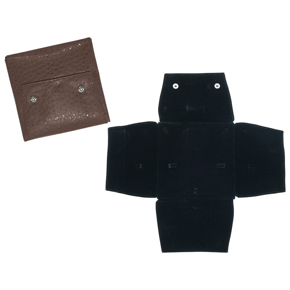 Black & Brown Pure Leather 6x6 Folder