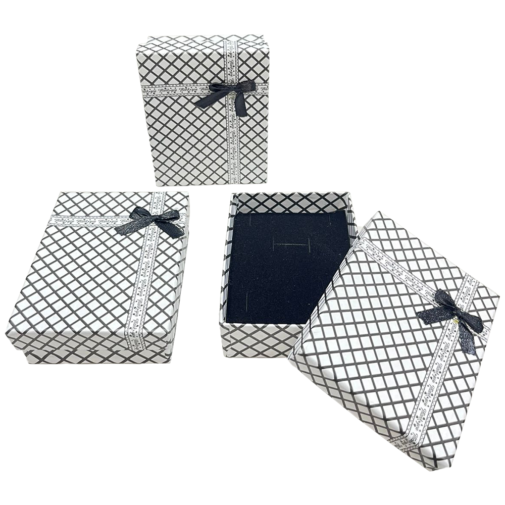 Black & White Thankyou Cardboard Jewelry Boxes