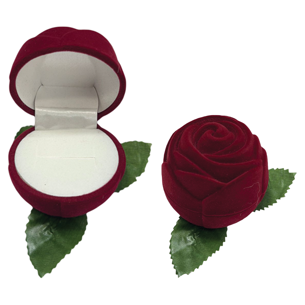 New Born Baby Velvet Rose Ring Boxes