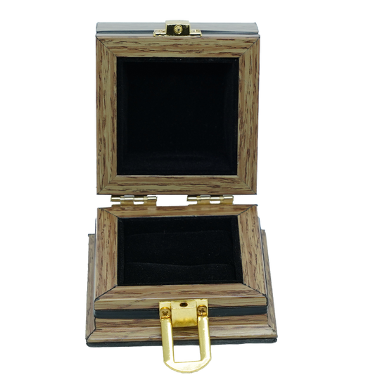 PVC Smooth Black Wooden Jewelry Boxes