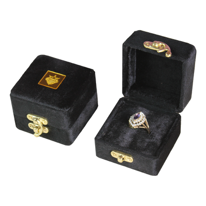 Gold Box Black Velvet Jewelry Boxes