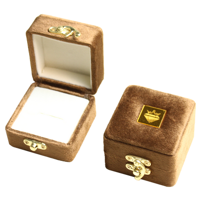 Gold Box Brown Velvet Jewelry Boxes