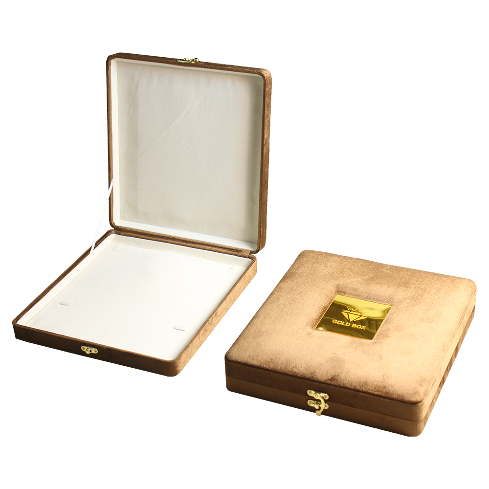 Gold Box Brown Velvet Jewelry Boxes