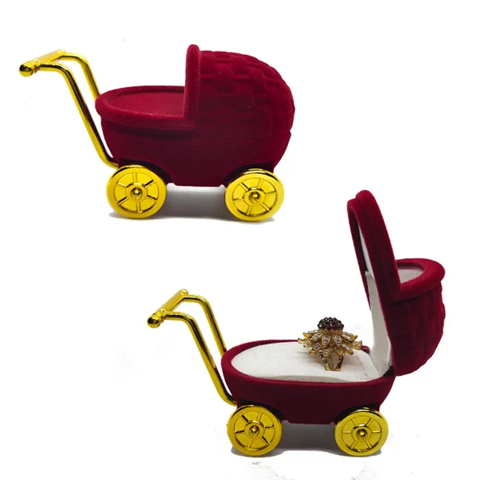 New Born Baby Velvet Trolley Ring Box