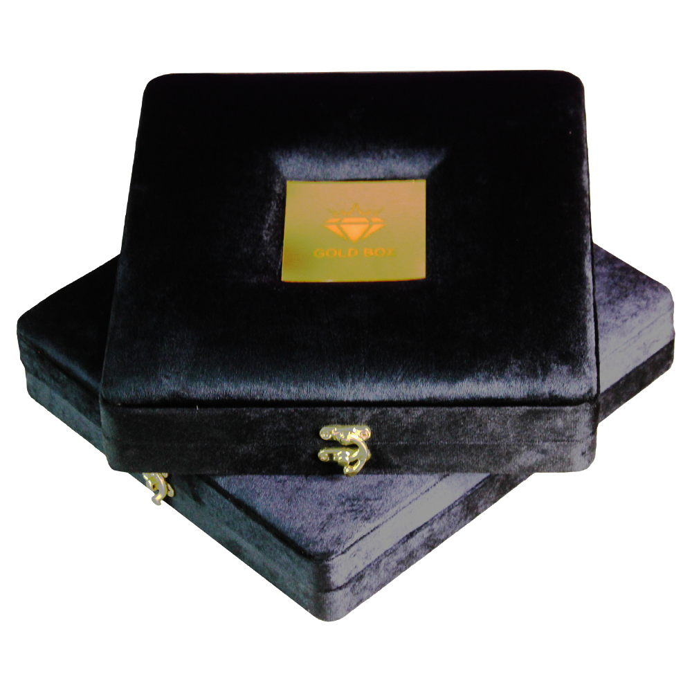 Gold Box Black Velvet Jewelry Boxes