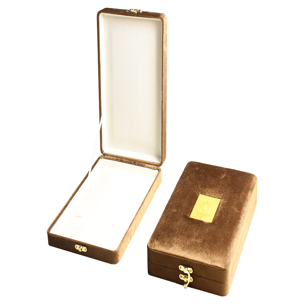 Gold Box Brown Velvet Jewelry Boxes