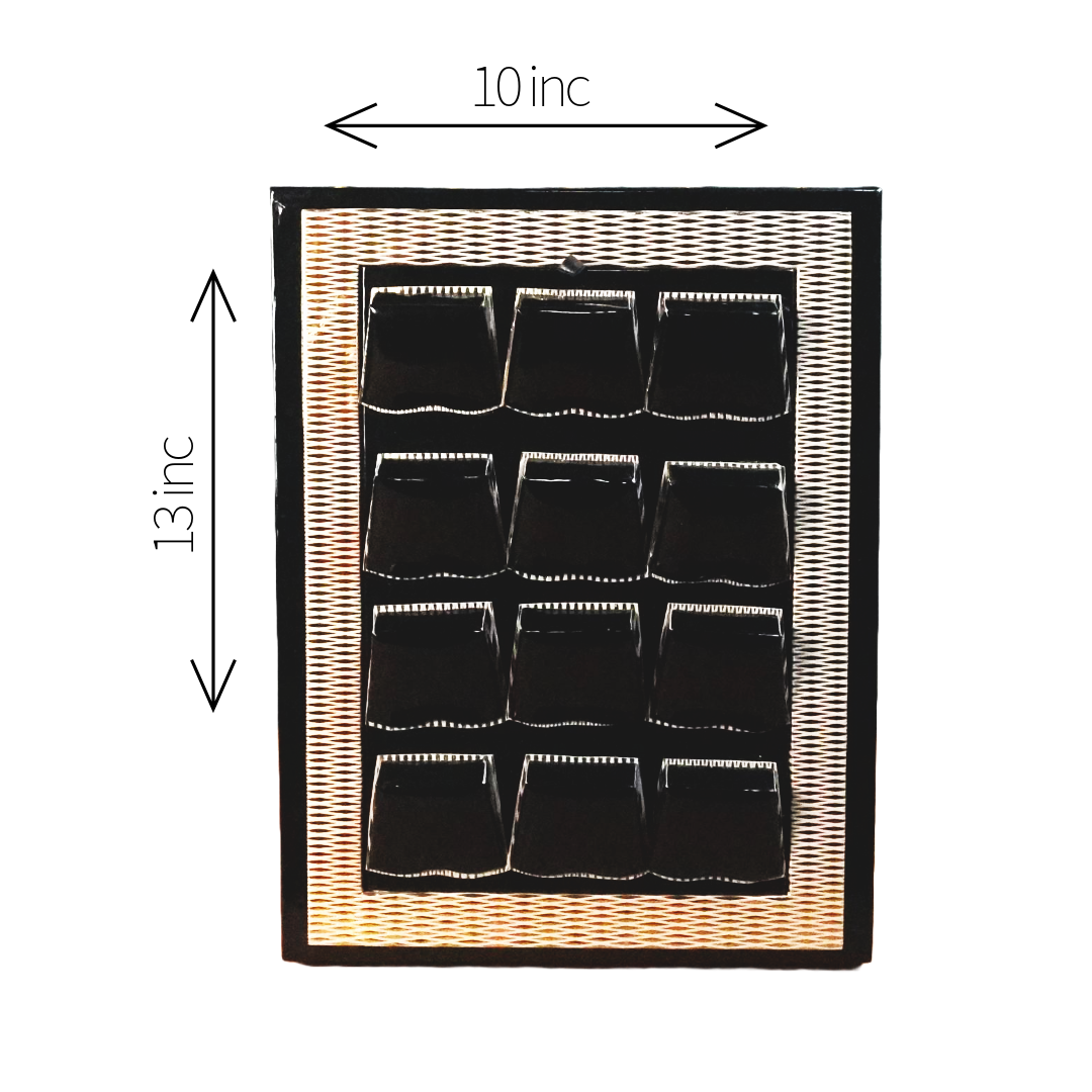 Black pattern Golden Edge Elite Display Tray