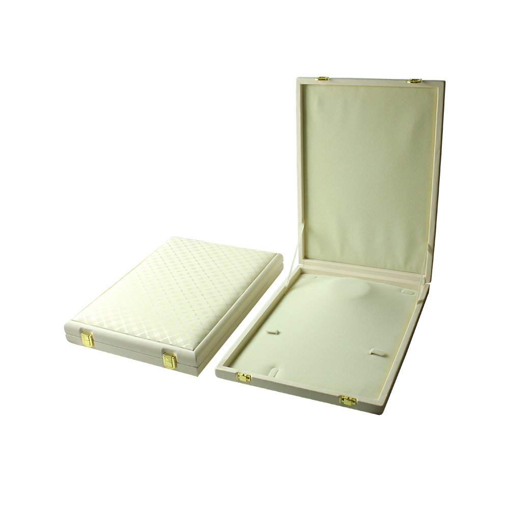 Textured Cream Leatherette Jewelry Boxes