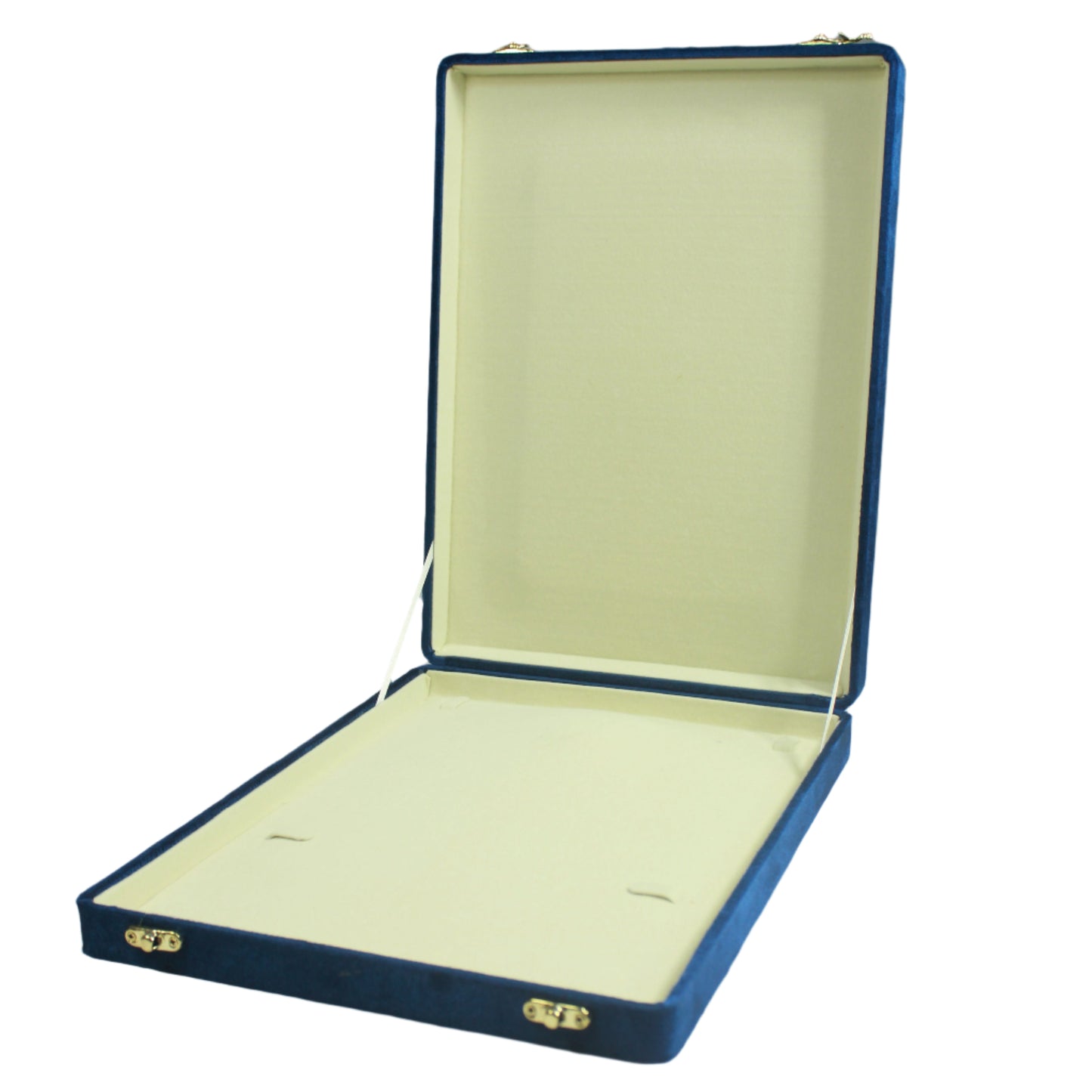 Gold Box Blue Velvet Jewelry Boxes