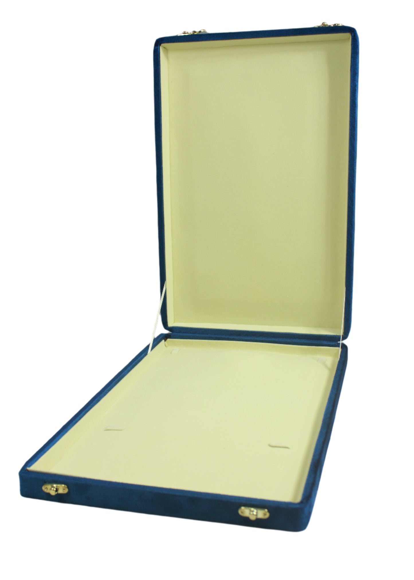 Gold Box Blue Velvet Jewelry Boxes