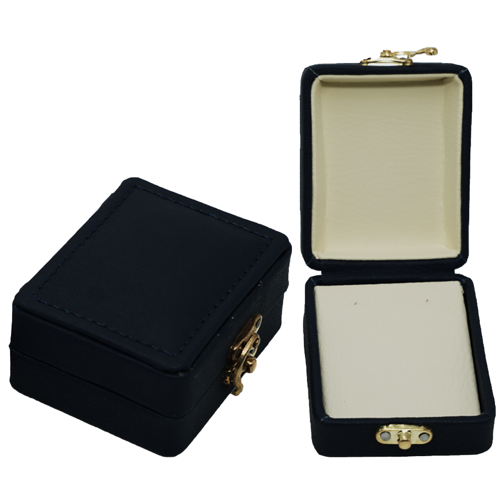 Black Leather Stitched Top Jewelry Boxes