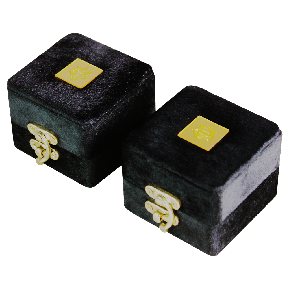 Gold Box Black Velvet Ring Box