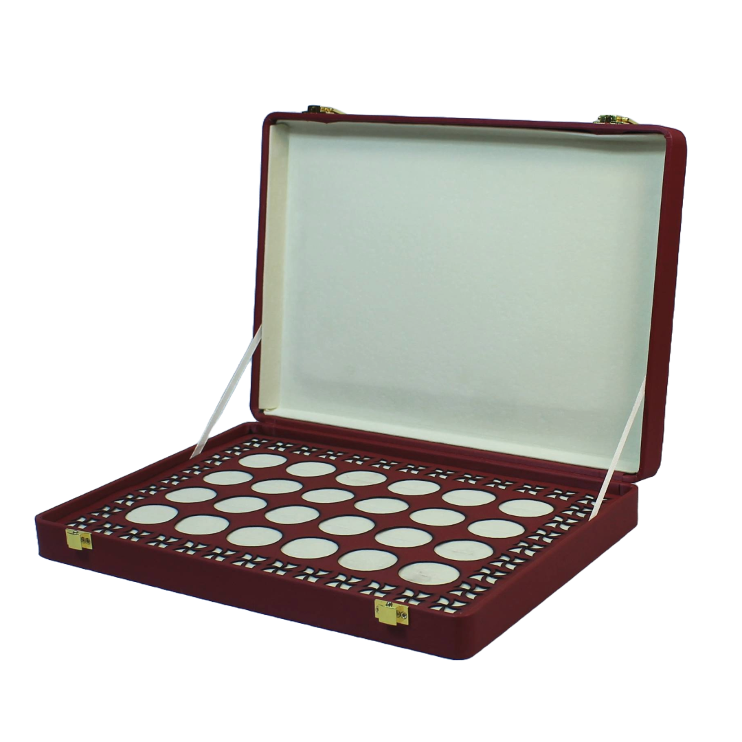 Maroon Leather Stock Boxes