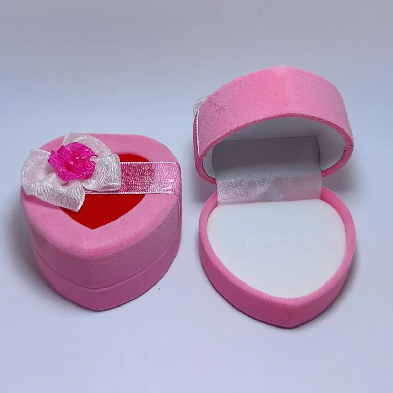 New Born Baby Velvet Heart Ring Boxes