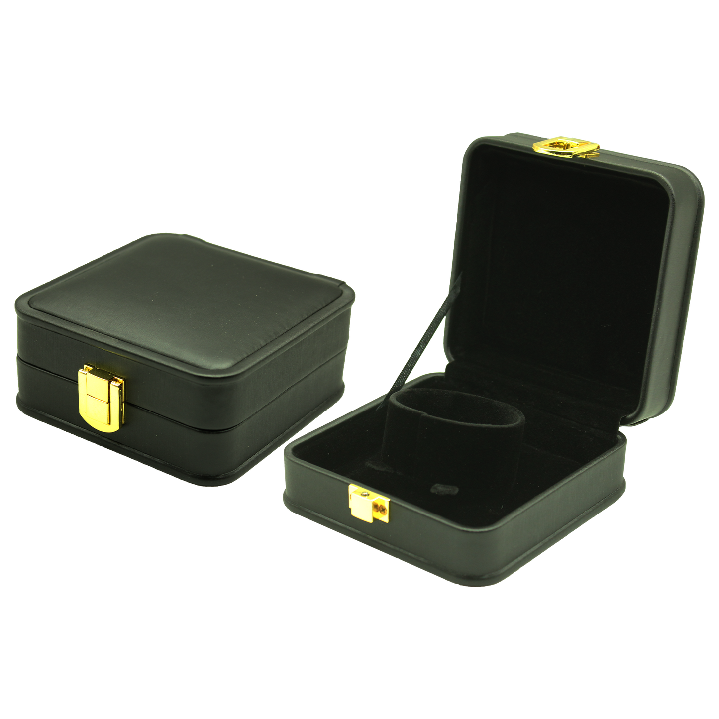 Black Leather (Black Interior) Jewelry Boxes