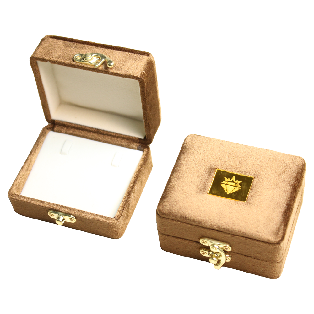 Gold Box Brown Velvet Jewelry Boxes