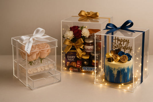 Acrylic Elegance Storage Boxes, Birthday Gift, Wedding Celebration