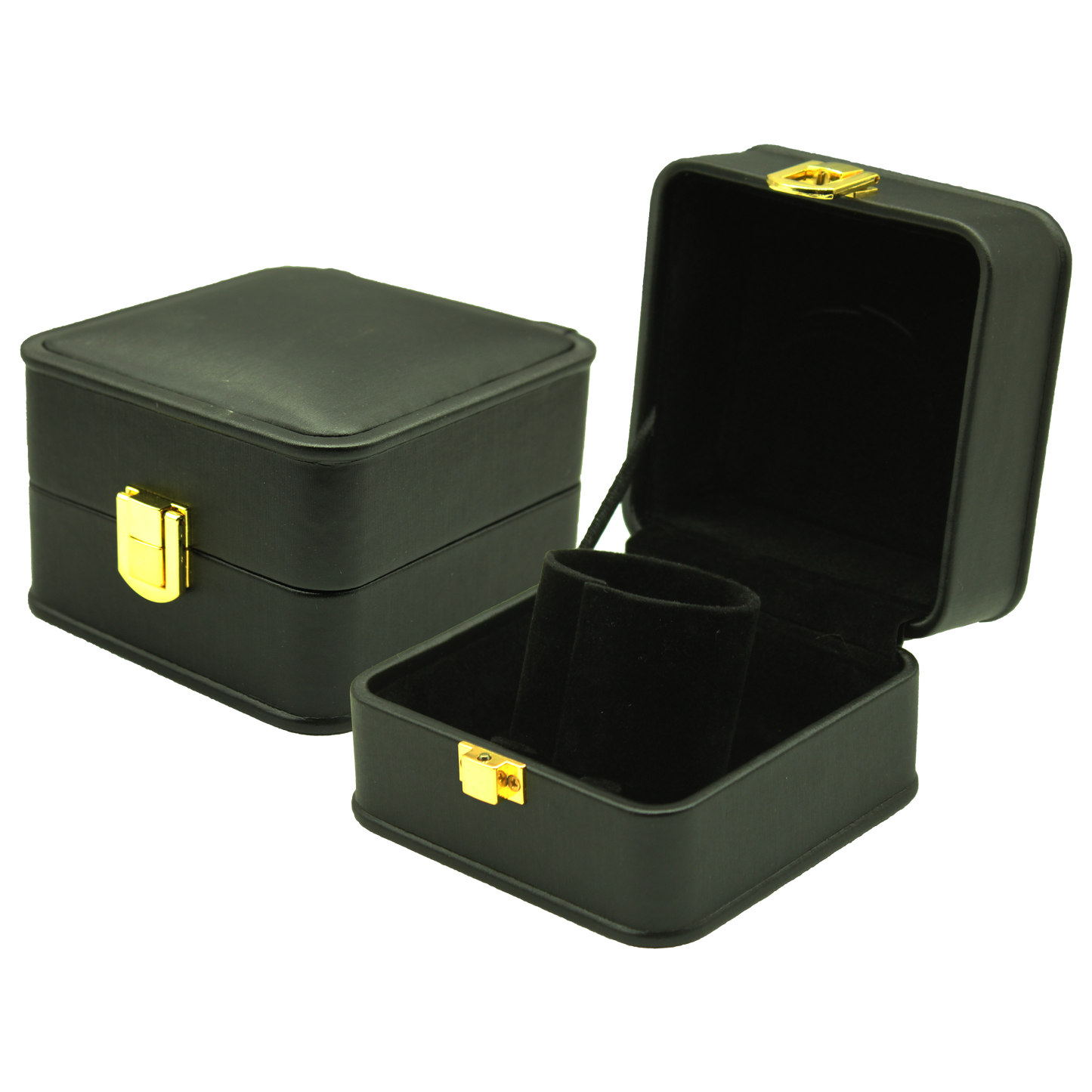 Black Leather (Black Interior) Jewelry Boxes