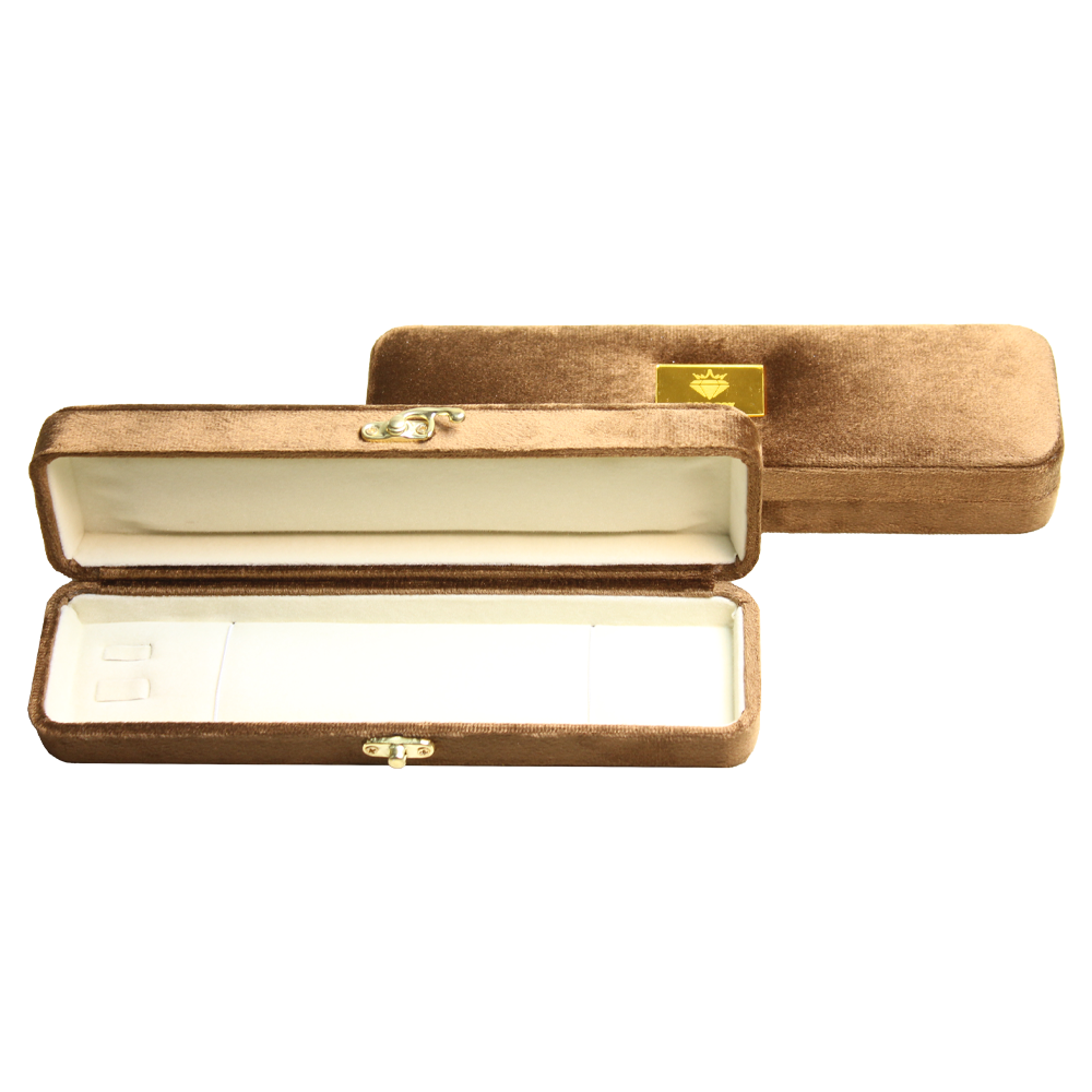 Gold Box Brown Velvet Jewelry Boxes