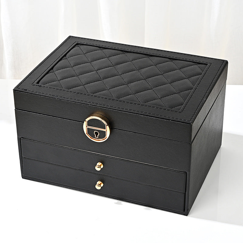 Three Layers High Quality Leather Jewelry Box Jewelry Organizers