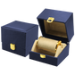 Blue Leather Stitched Top Jewelry Box