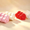 Nested pink heart-shaped gift boxes with satin bow, shown with beige, red, and white options